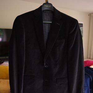 Macy's Bar III Men's Slim Black Velvet Suit Jacket Blazer Sport Coat 36S